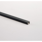 PROFILO IN ALLUMINIO PER STRIP LED LINEA COLORE NERO DIFFUSORE FUME' CON TAPPI E STAFFETTE INCLUSI DIMENSIONI 200 X 2 X 1,4CM