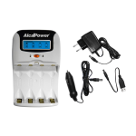 CARICATORE PER BATTERIA NI-MH AA AAA 230V ACCENDISIGARI 12V