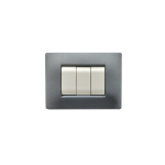 PLACCA SERIE MY LIFE Q 3 POSTI FRUTTI MODULI NERO OPACO