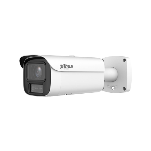 IP camera Smart Dual Light Dahua WizMind 5 Series. 8MP@25/30ips. 1/1.8" CMOS sensor with ICR and 0.0008 lux. IR illumination and warm light up to 60 m. Motorized lens 2.7-12 mm. 120 dB WDR and advanced imaging functions. WizMind AI analytics with AcuPick,