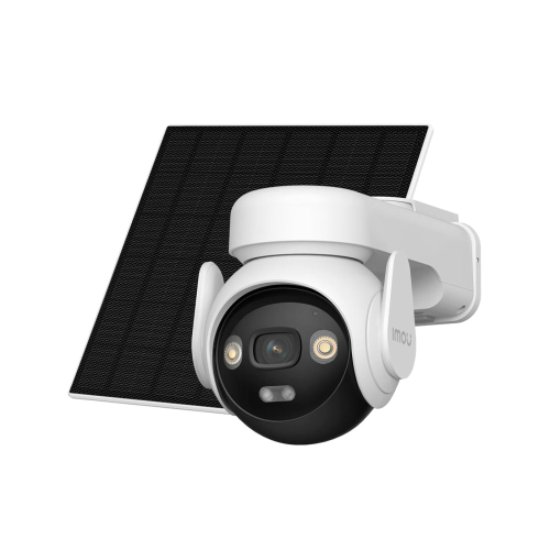 IP Camera IMOU 5MP@15ips. Fixed lens 3.6 mm. 76° (H), 41° (V), 91° (D) viewing angle. Wi-Fi 2.4 GHz and 4G LTE connectivity. Rechargeable 10000 mAh battery. 5W solar panel included. IR night vision up to 20 m. Human detection by AI. Automatic tracking. Si