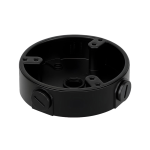 Junction box for VESTA Advanced Video domes. Made of aluminum alloy with black finish. Side and bottom exit holes. Allows to organize the wiring in a safe way