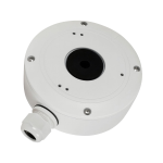 Junction box for VESTA Advanced Video dome or bullet cameras. Made of aluminum alloy. Finished in white color. Rugged and lightweight design for professional indoor or outdoor installation.