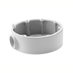 Junction box for VESTA Advanced Video cameras and domes. Made of aluminum alloy with surface treatment. It has a hole for wiring. Compact and lightweight design. Ideal for ceiling or wall installations. Suitable for indoor and outdoor use.