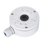 Junction box for VESTA Advanced Video dome or bullet cameras. Made of aluminum alloy. Finished in white color. Rugged and lightweight design for professional indoor or outdoor installation.