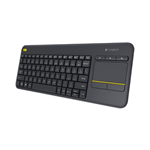 Tastiera LOGITECH RETAIL - K400 Plus, Wireless, Touchpad, Multimediale, Nera