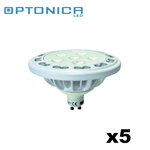 KIT 5 FARETTI LED AR111 GU10 12W BIANCO NATURALE 4000K 36° 960LM OPTONICA