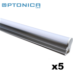 KIT 5 TUBI LED T5 87 CM 12W LUCE BIANCO CALDO 2700K 960LM 120° OPTONICA