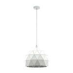 SOSPENSIONE ROCCAFORTE 1 X E27 STRUTTURA METALLO BIANCO Ø40 H110