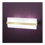 APPLIQUE FOGLIA ORO CON PARALUME IN VETRO 2 X E27