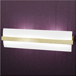 APPLIQUE FOGLIA ORO CON PARALUME IN VETRO 2 X E27