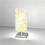 LAMPADA DA TAVOLO TRAY IN VETRO FOGLIA ORO 1 X G9