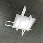 PLAFONIERA IN VETRO CON SUPPORTO BIANCO 2 X E27