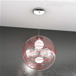 FINE SERIE - MOON SOSPENSIONE 1 LUCE D.30 CM. VETRO ROSSO
