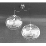 FINE SERIE - MOON SOSPENSIONE 2 LUCI D.30 CM. VETRO BIANCO