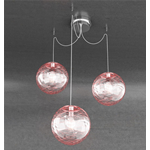 FINE SERIE - MOON SOSPENSIONE 3 LUCI D.30 CM. VETRO ROSSO