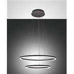 SOSPENSIONE GIOTTO 65W 3000K 5320 LUMEN STRUTTURA METALLO NERO Ø 600 + 400 