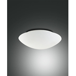 PANDORA PLAFONIERA 1 X E27 STRUTTURA METALLO E VETRO SOFFIATO BIANCO D.30