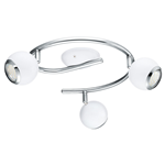 PLAFONIERA BIMEDA 3 x 3W 3 X GU10 LED 3000K INCLUSA METALLO BIANCO E CROMATO 34,5CM