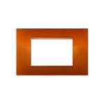 PLACCA 3 POSTI FRUTTI ARANCIO COMPATIBILE VIMAR /VMR-PLN TECNOPOLIMERO