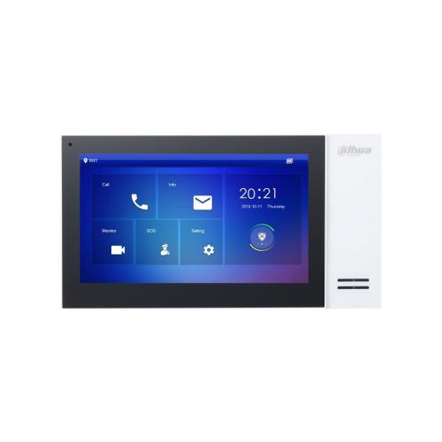 Monitor SIP a colori Dahua da 7"" per interno. Schermo touch capacitativo (1024x600). H.264. G.711. Incorpora microfono e altoparlante. Integrazione di allarme. 6 entrate / 1 uscita di allarme. Supporta scheda SD fino a 8GB. 1 RJ45. Montaggio in parete. P