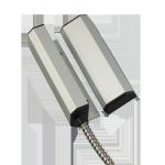 Contatto magnetico di superfice di gran potenza. Distanza di apertura di 45 mm. Incorpora tamper con micro interruttore. Finitura in lega di alta qualità. Configurazione bipolare. Pre-resistenza (A, B). Cavo blindato di 57 cm di longitudine. Colore allumi