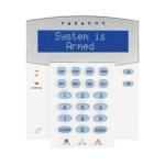 Tastiera LCD Paradox Evo K641R con lettore di prossimità. Display LCD blu a 32 caratteri con etichette programmabili. Controlla e visualizza fino a 192 zone in 8 partizioni. Lettore di schede integrato. Accesso tramite tessera e/o codice di accesso. Inse