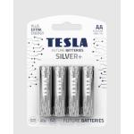 (1 Confezione) Tesla Batterie Silver+ 4pz Stilo LR6 AA Alcaline