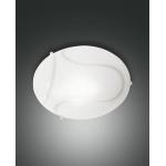 PLAFONIERA MAGMA 1 X E27 METALLO E VETRO SOFFIATO BIANCO