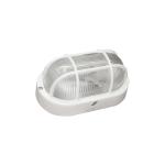 PLAFONIERA OVALE PER ESTERNO GABBIA BIANCA E VETRO 1X E27 IP44 20040B