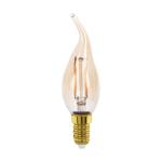 LAMPADINA LED E14 4W COLPO DI VENTO 2700K VETRO AMBRATO A FILAMENTO 270 LUMEN Ø3.5 12