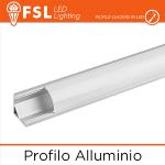 PROFILO PER STRISCE LED AD ANGOLO BARRA ALLUMINIO 6063 2 METRI GRIGIO