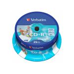 VERBATIM CD-R 52X 700MB 25PK OPS SPINDLE WIDE PRINT ID
