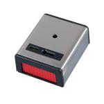 Pulsante semplice per rapina. Riattivazione mediante chiave. Terminale di 5 viti. Fabbricato in acciaio inoxidabile. Uscita di contatto NA/NC. Indicatore di attivazione. EN50131 Grado 1, Classe ambientale II.