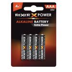 PILE BATTERIE ALCALINE BLISTER 4 PEZZI AAA MINI STILO 1.5V X POWER