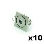 KIT 10 SEGNAPASSI DA INTERNO1W INCASSO QUADRATO LUCE CALDA 8W 80LM 3000K