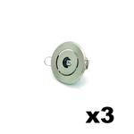 KIT 3 DS-1 SEGNAPASSI DA INTERNO 1W INCASSO ROTONDO 8W LUCE CALDA 80LM