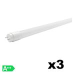 KIT 3 TUBI LED 23W T8 G13 150 CM LUCE CALDA 3000K 2000LM VETRO OPTONICA