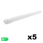 KIT 5 TUBI LED 23W T8 G13 150 CM LUCE CALDA 3000K 2000LM VETRO OPTONICA