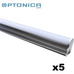 KIT 5 TUBI LED T5 31CM 4W BIANCO FREDDO 6000K 320LM OPTONICA