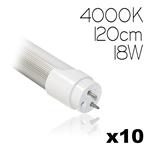 KIT 10 TUBI LED NEON 120CM 18W LUCE NATURALE 4000K 1200LM 90W 270°