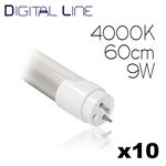 10 TUBI LED G13 NEON 9W 60CM SATINATO LUCE NATURALE 4000K 45W 600LM 270°