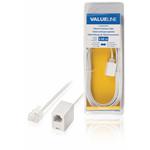 Estensione Cavo Telecom RS232. RJ11 per Attacco Temperatura - RJ11 per Sensore temperatura, Antenna GSM Piatto 5.00 m Bianco