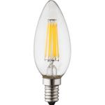LAMPADINA LED CANDELA E14 A FILAMENTO TRASPARENTE 4W LUCE CALDA 3000K