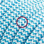 Cavo Elettrico rotondo rivestito in tessuto effetto Seta ZigZag Turchese RZ11 MOD. XZ2RZ11